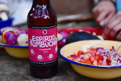 Pack 12 Kombucha Frambuesa 330 cc. El Poder Antioxidante