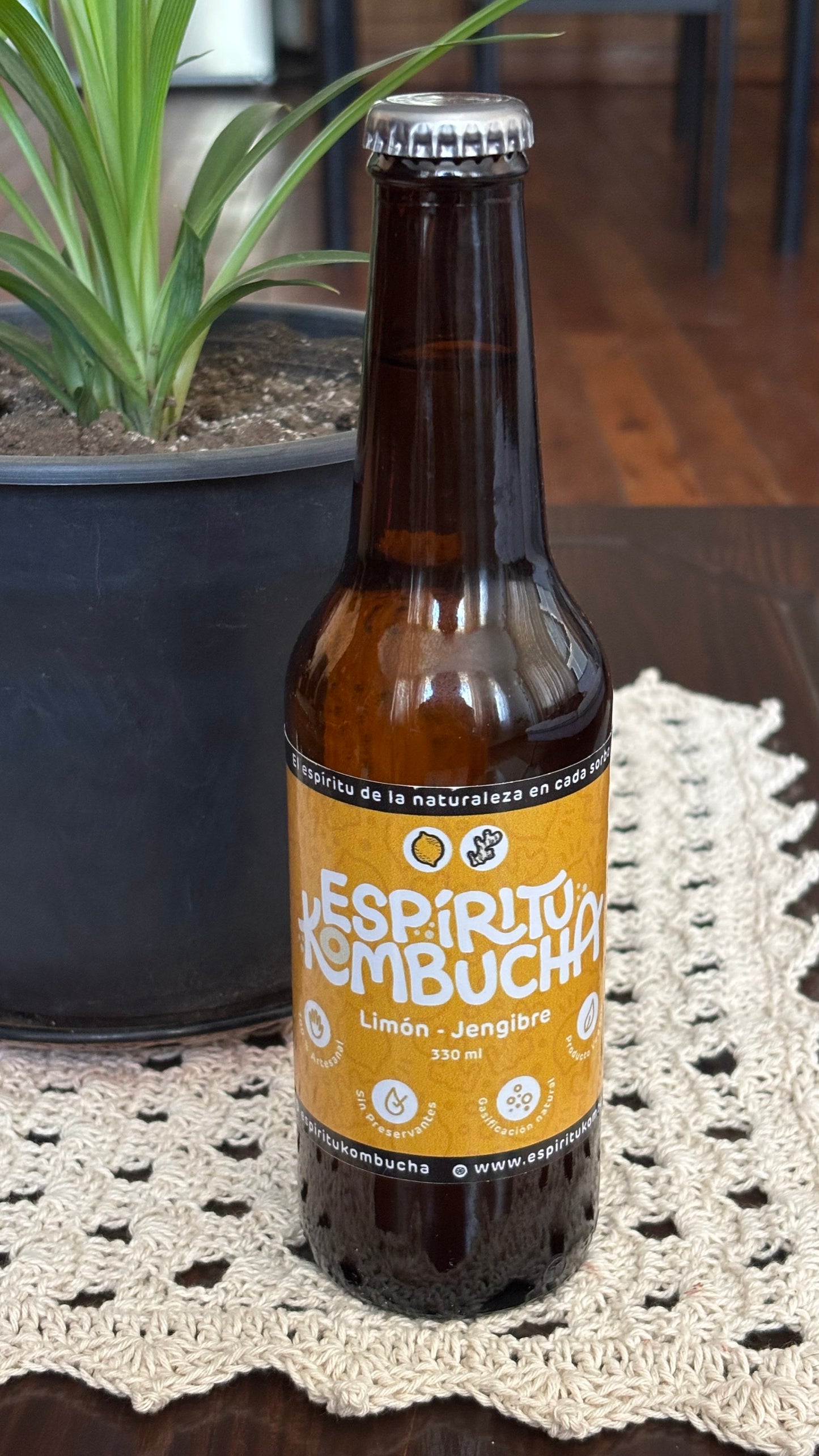 Pack 12 Kombuchas Limón Jengibre 330 cc. El Clásico que Revitaliza